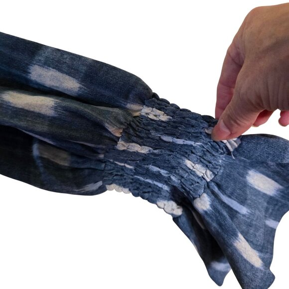 Tuckernuck NWT Pomander Place Blue Ikat Kenzo Ruffle Swing Dress Size M - Picture 10 of 14